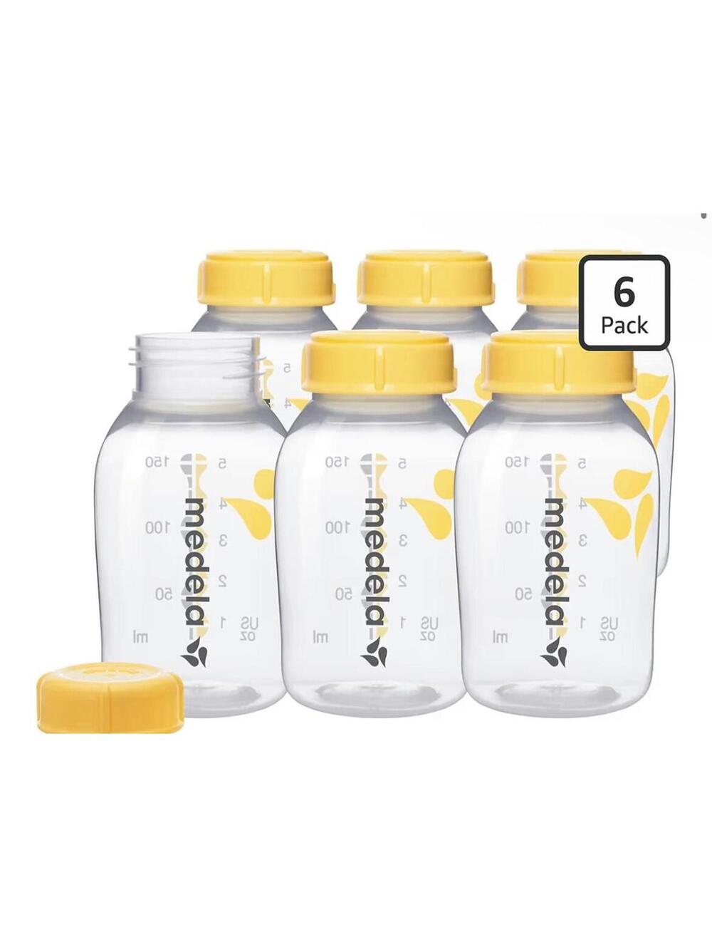 Medela Breast Milk Collection and Storage Bottles with Solid Lids - 6 Pack, 5oz
